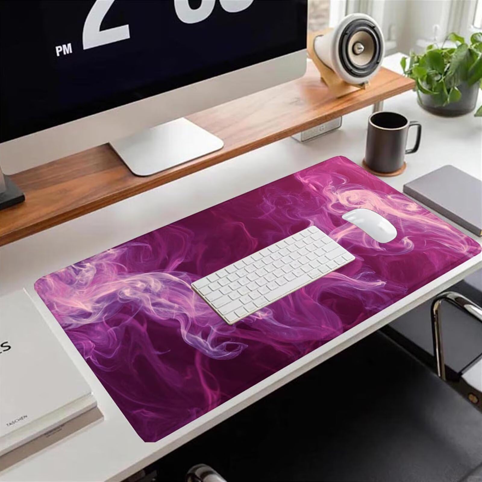 Gamingowa podkładka pod mysz 1200 x 600 x 3 mm, XXL, wodoszczelna, odporna na ścieranie, z przyszytymi krawędziami, fioletowa, podkładka na biurko, poprawia prędkość i precyzję pod laptopa, komputer
