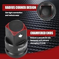 Vista 3 de AOBEN Juego de 8 adaptadores y reductores de impacto, 1/4, 3/8, 1/2" Adaptador de enchufe SAE, Kit de conversión de destornillador de impacto