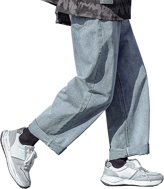 Amazon Libetter ワイド デニムパンツ メンズ 黒 ゆったり ジーパン ジーンズ ベーシック ストレート 春 秋 大きいサイズ ジーンズ 通販