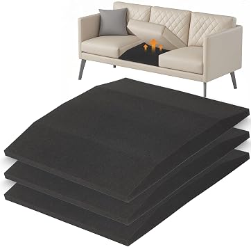 20"x20"Couch Cushion Support for Sagging Seat, Trapezoid 40D High Density Foam Couch,Sofa Cushion Support Replacement for Furniture Sagging, Black3PCS
