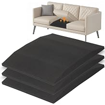 20"x20"Couch Cushion Support for Sagging Seat, Trapezoid 40D High Density Foam Couch,Sofa Cushion Support Replacement for Furniture Sagging, Black3PCS