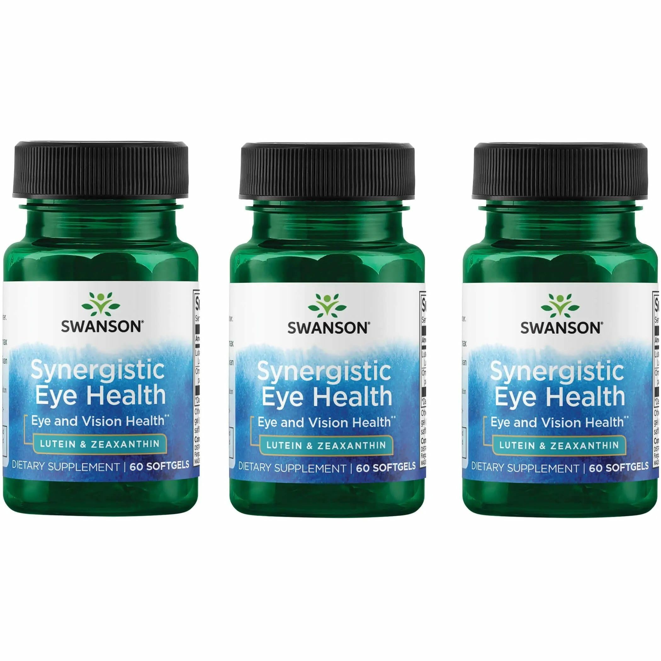 Swanson Lutein & Zeaxanthin Synergistic Eye Health, 60 Softgels, 3 Pack 60 Count (Pack of 3)