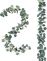 FUGZAUD 2 Pack Artificial Silver Dollar Eucalyptus Garland - 12FT Faux Silk Greenery Vines for Wedding Arches, Backdrops, Indoor Outdoor Decor