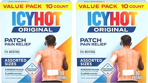 Miniatura 1 de Icy Hot Paquete variado de parches originales para aliviar el dolor con mentol refrescante al 5% para aliviar el dolor muscular y articular de