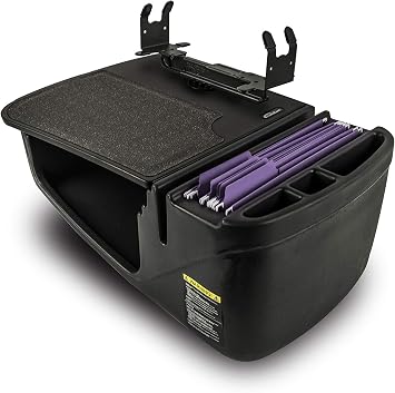 AutoExec AE-GMEF-PS-PI-BT Efficiency GripMaster Car Desk for Your Vehicle Workstation and Mobile Office, Black with Printer Stand and 400 watt Power Inverter