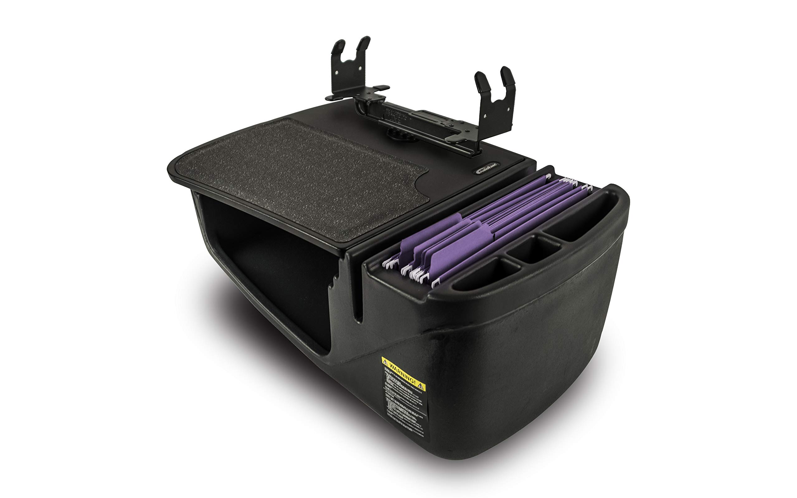 AutoExec AE-GMEF-PS-PI-BT Efficiency GripMaster Car Desk for Your Vehicle Workstation and Mobile Office, Black with Printer Stand and 400 watt Power