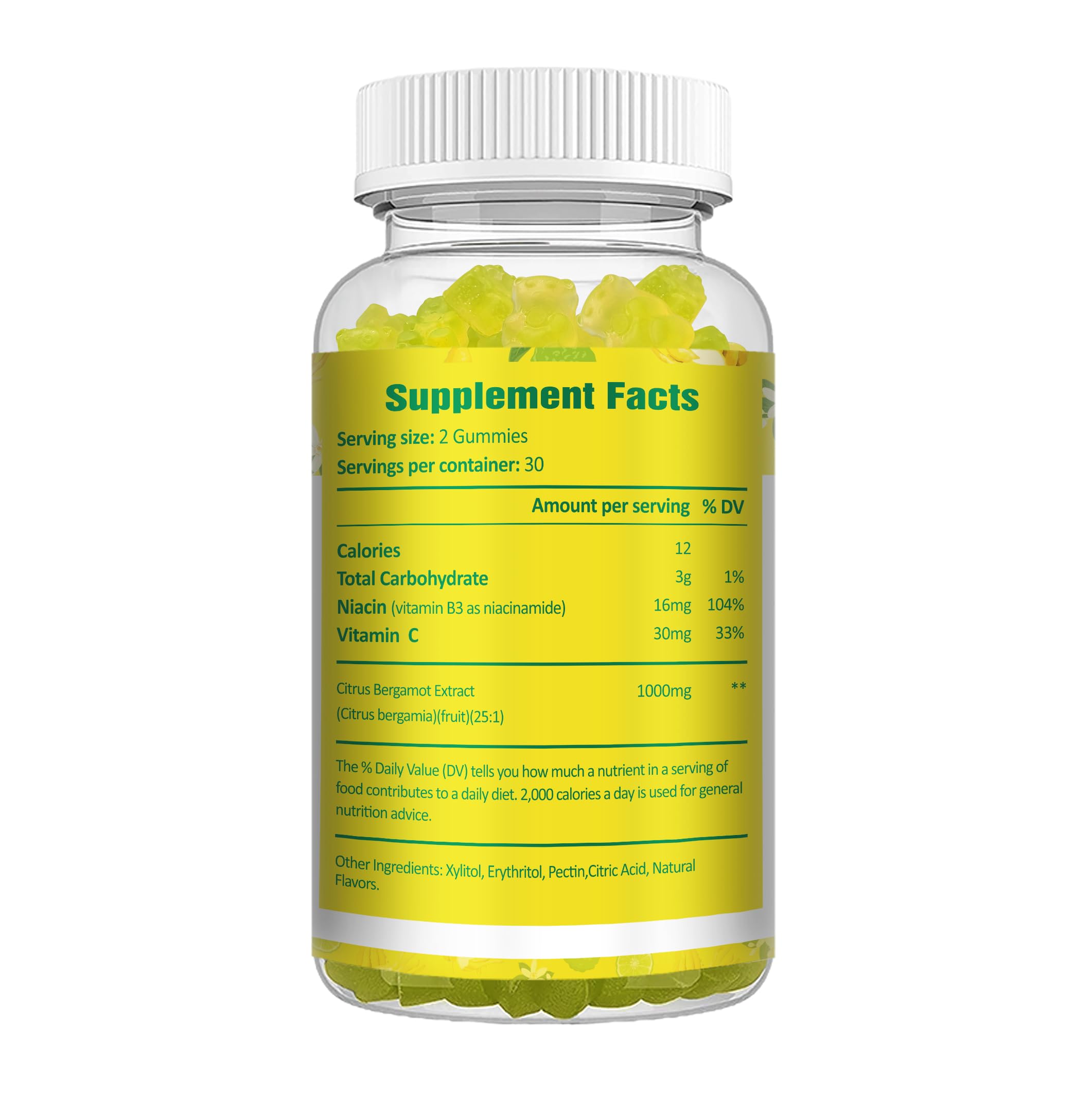 Sugar Free Citrus Bergamot Gummies - All Natural Supplements 25:1 Extract from Italian Bergamot Supplement for Healthy Anti-Aging Sugar-Free Vegan — Amazon image 7