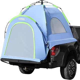 Tecoom Truck Bed Tent, Double Layer Waterproof PU3000mm for 5.5-6.7ft, Portable 2/3 Person Compact Full Size Pickup with Rain Fly for Back of Camping Beach