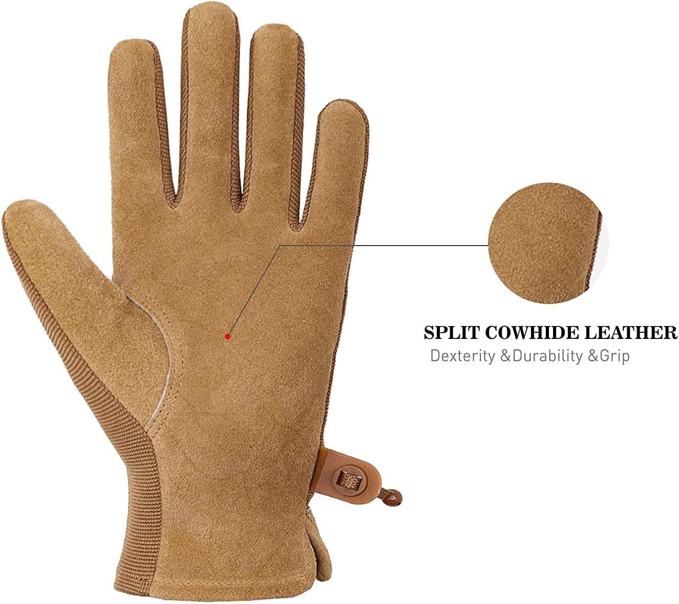 HANDLANDY Bundle - 2 Pairs: Rose Pruning Long Gardening Gloves, Ladies Heavy Duty Yard Work Gloves - Beige, Khaki, Large