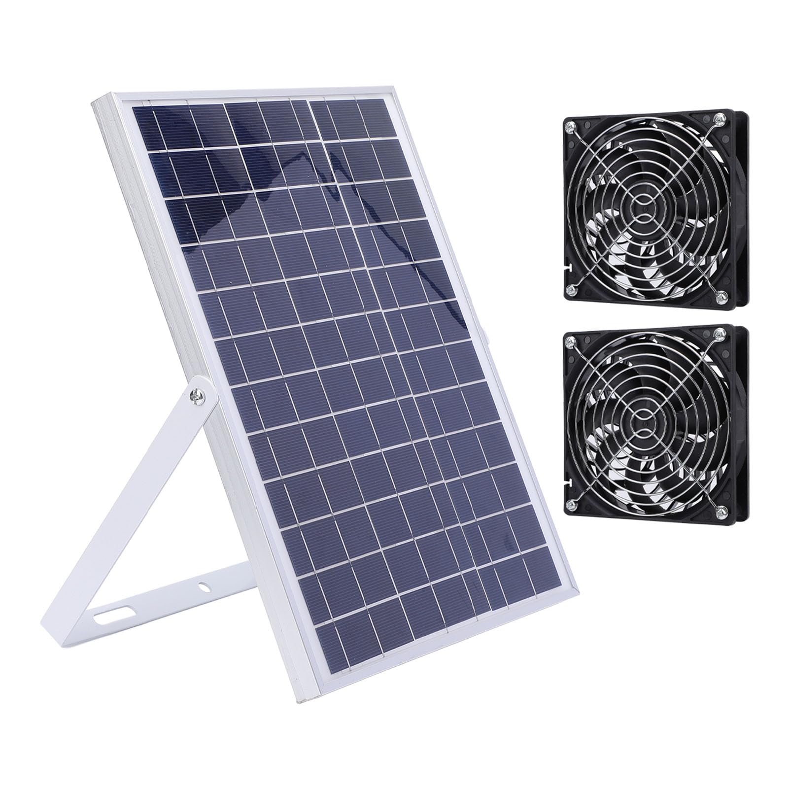 Kit Ventola Solare Doppia per Raffreddamento Serra e Ventilazione Pannello Fotovoltaico Esterno