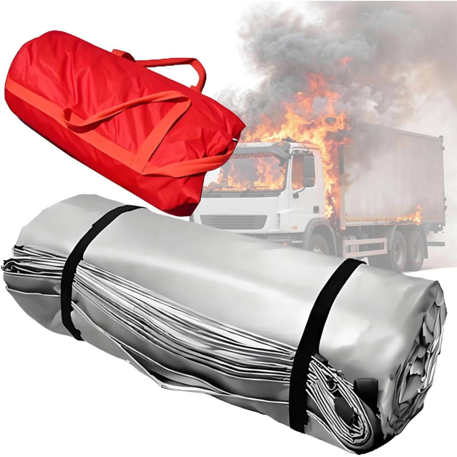 Manta de Rescate Almohadilla Extintora Reutilizable Multiusos Ignifuga Con | Manta Protectora Ignífuga para coche, casa, fumador, exterior, desastre, chimenea, cocina