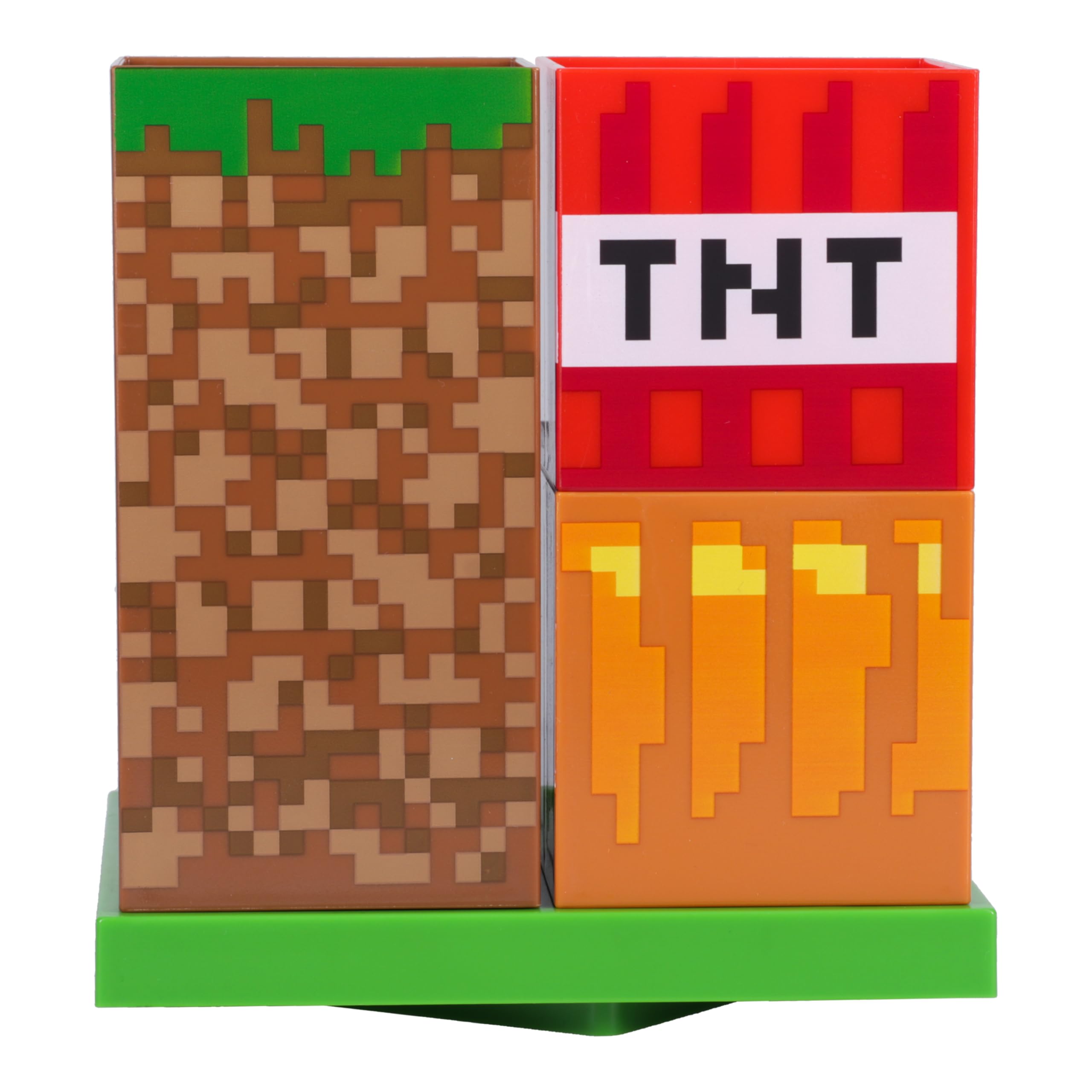 Paladone Minecraft organizer na biurko – oficjalnie licencjonowany, 4 modułowe bloki, regulowany uchwyt na długopisy, dekoracja Minecraft dla graczy, akcesoria na biurko do szkoły lub biura