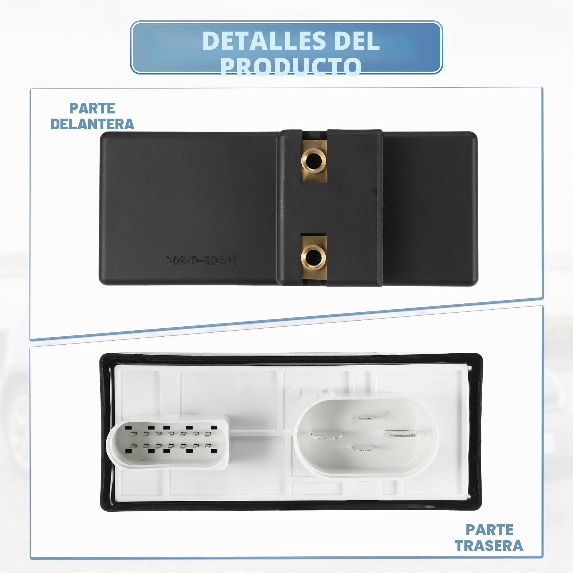 A ABSOPRO Módulo Control Ventilador Radiador Para Volkswagen Golf 02-05 1Pc | Para Volkswagen Jetta 02-04, Plástico Y Metal, Negro Y Blanco, 12.3X5.1X7.3Cm, 4+14 Pines, 1J0919506N, 1 Unidad