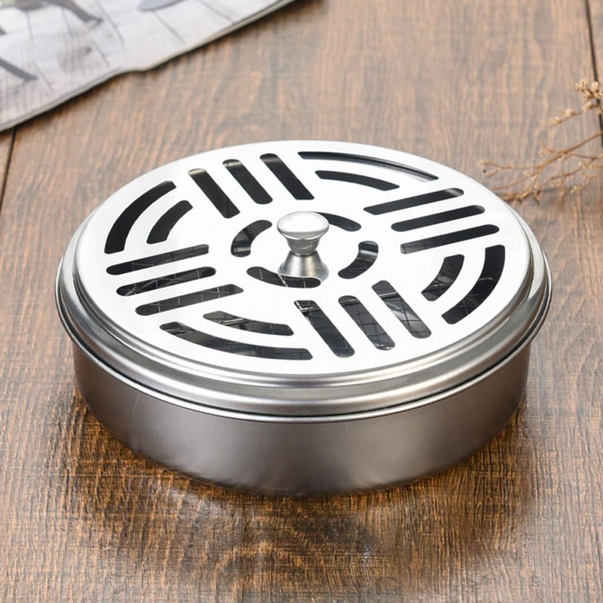 Angoily Porta Zampirone Superficie Liscia 4 Pezzi in Acciaio Inossidabile Design Rotondo Cavo Resistente al Fuoco, per Balcone e Lavoro All'aperto