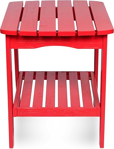 Miniatura 5 de Shine Company Mesa auxiliar rectangular de madera Long Island - Rojo chile