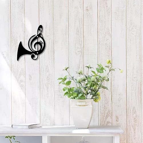 Miniatura 7 de CREATCABIN Arte de pared de metal de saxofón, arte de pared de hierro, escultura hueca negra para colgar en una sola línea, letrero de pared para