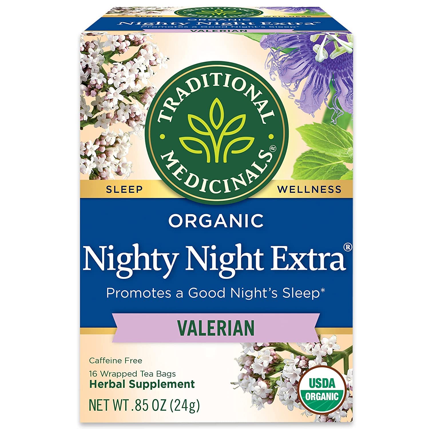 Nighty Night Valerian Organic Tea, 16 Count, Pack of 2