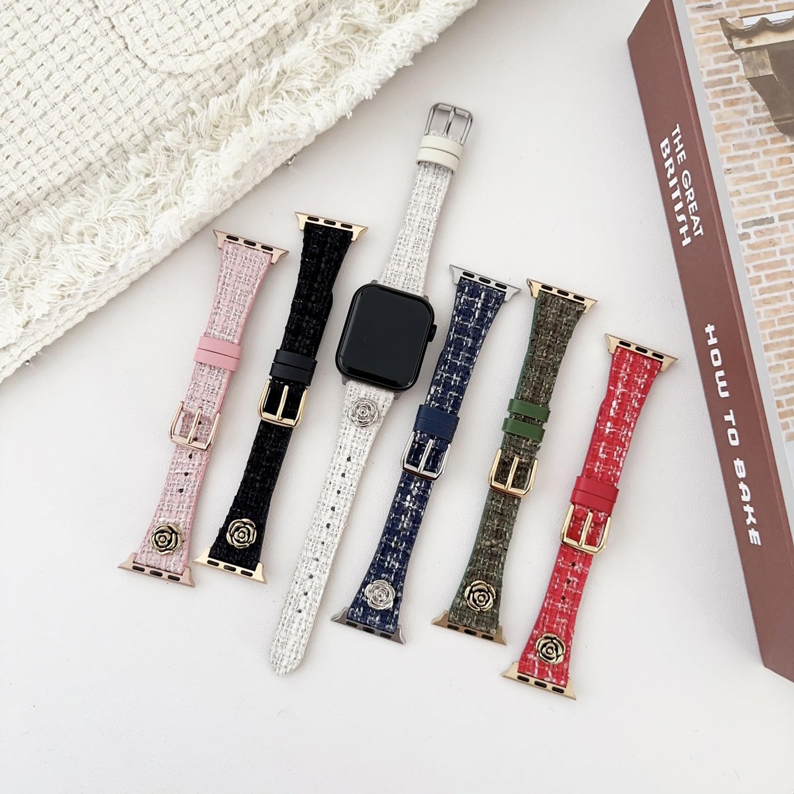 Compatibile con Watch Se 3/2/1 40 mm (colore bianco) cinturino in pelle sottile