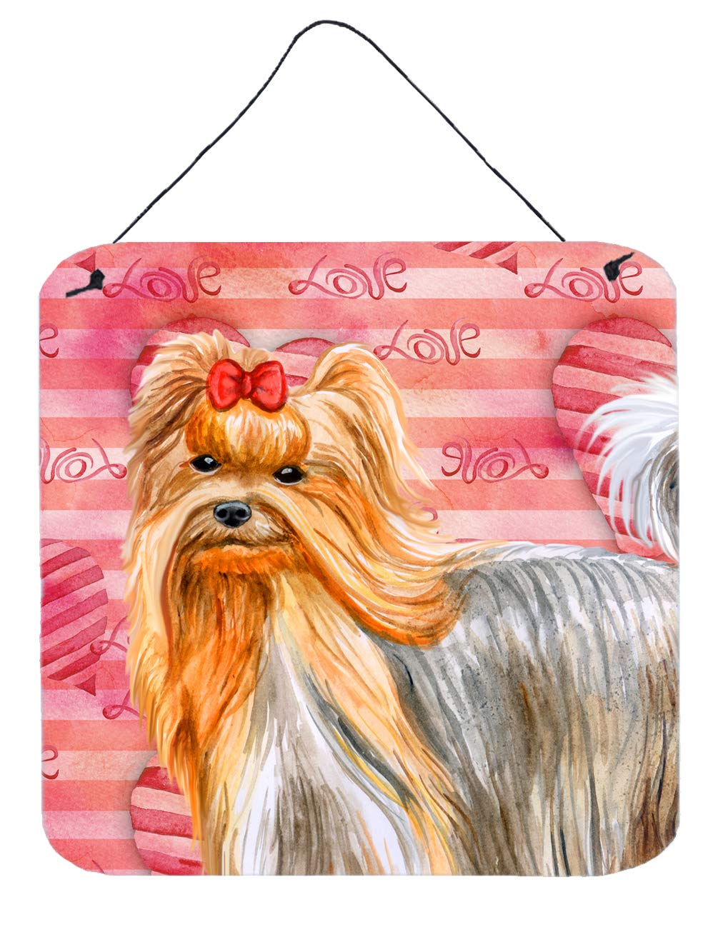 Stampa In Alluminio Caroline Treasures – Yorkshire Terrier, 15x15 Cm, Per Interni/Esterni, Con Corda, Multicolore - 2