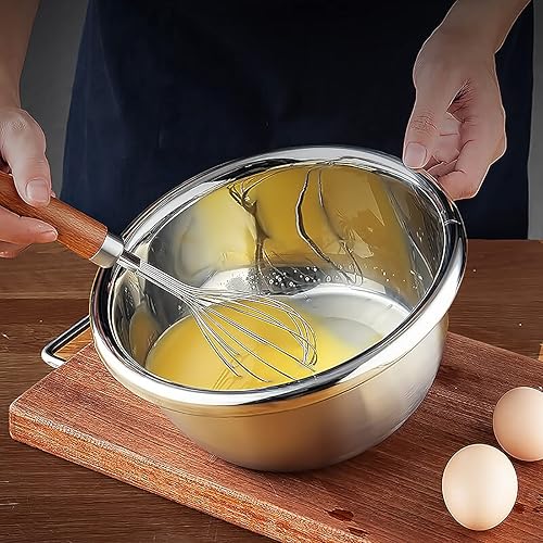 Miniatura 8 de meleg otthon Cuenco para mezclar de acero inoxidable, ensaladera de 11 cuarto, cuencos de metal, lavabo de acero inoxidable, acabado de espejo más