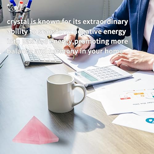 Miniatura 4 de Runyangshi Generador de energía de pirámide de cristal de cuarzo rosa natural  Pirámide de cristal curativo de 1.2 x 1.2 pulgadas (1.2 x 1.2 in)