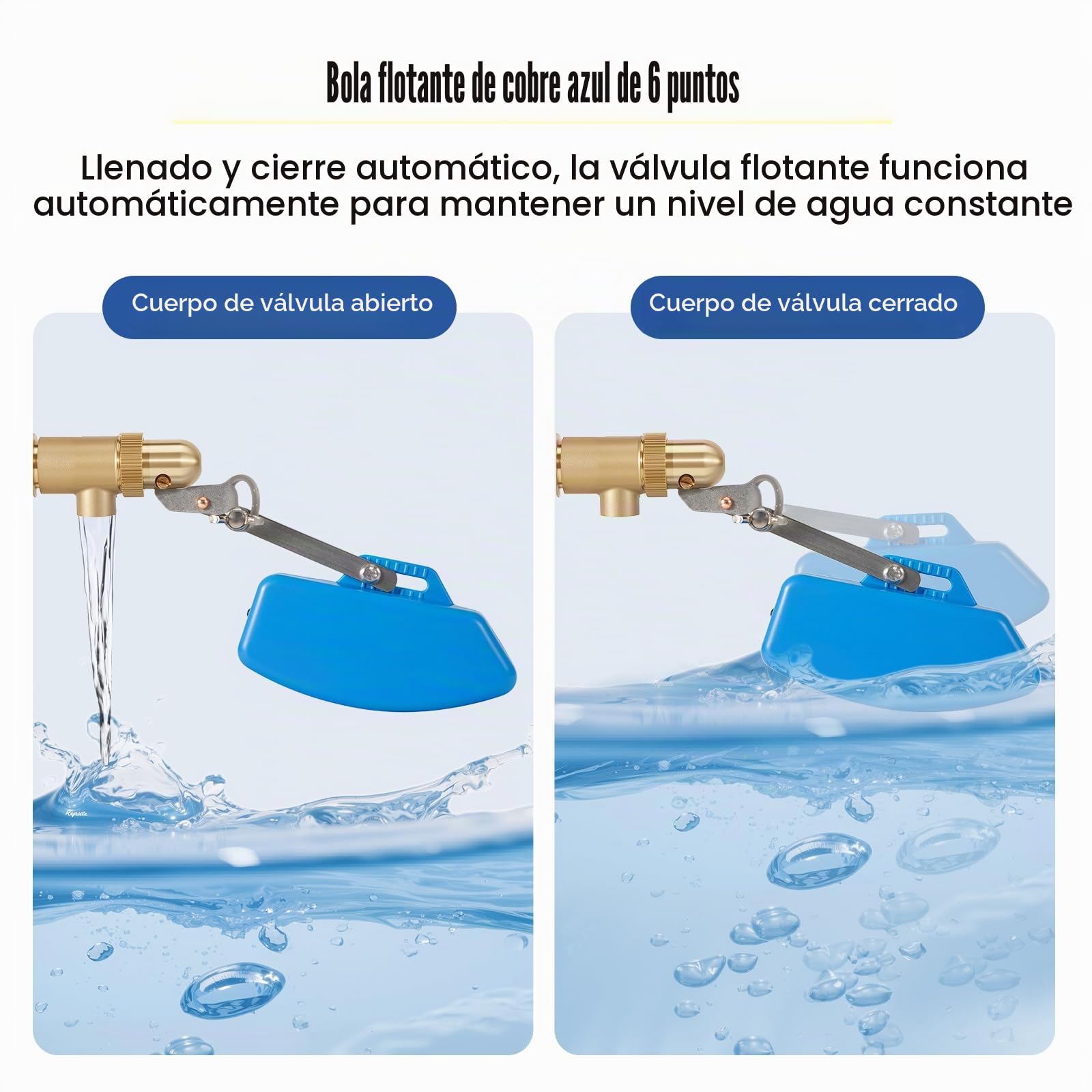 Válvula de Flotador de Latón 3/4 Pulgadas, Regulación Automática de Nivel de Agua para Estanque, Granja, Ganado, Cabras, Caballos y Depósitos de Vehículos, Pack de 2