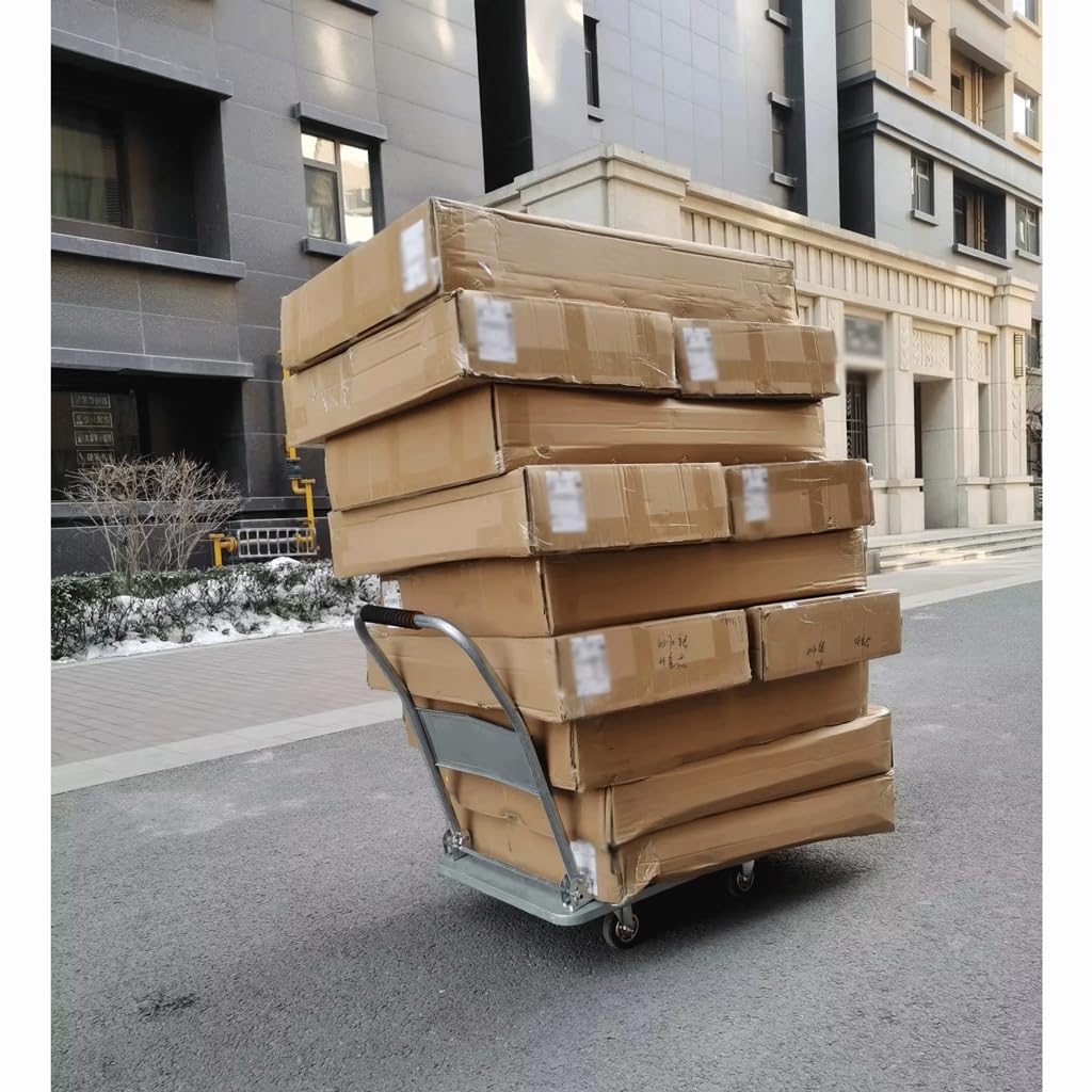 230 Kg Klappbarer Plattformwagen, Sackkarre Mit Griff, Rollender Flachbettwagen Für Einfachen Transport Und Schweres Heben, 73 X 48 cm