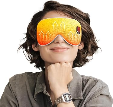 Cordless Heated Eye Mask for Dry Eyes, Graphene Material, 3 Levels | 15 Uses, 1500mAh Rechargeable Battery, Eye Relief, Cordless Warm Eye Compress, Washable Eye Heating Pad for Sleeping, Travel