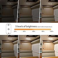 Vista 4 de Miady - Luces regulables para RV de interior 1800 LM, 3 temperaturas de color y 5 niveles de brillo, luz LED de 12V