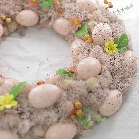 Amazon Co Jp イースターエッグ飾り フロントドアの花輪 感謝祭のクリスマスイースターリース ユーカリの花輪ハンドメイドリース Pink おもちゃ