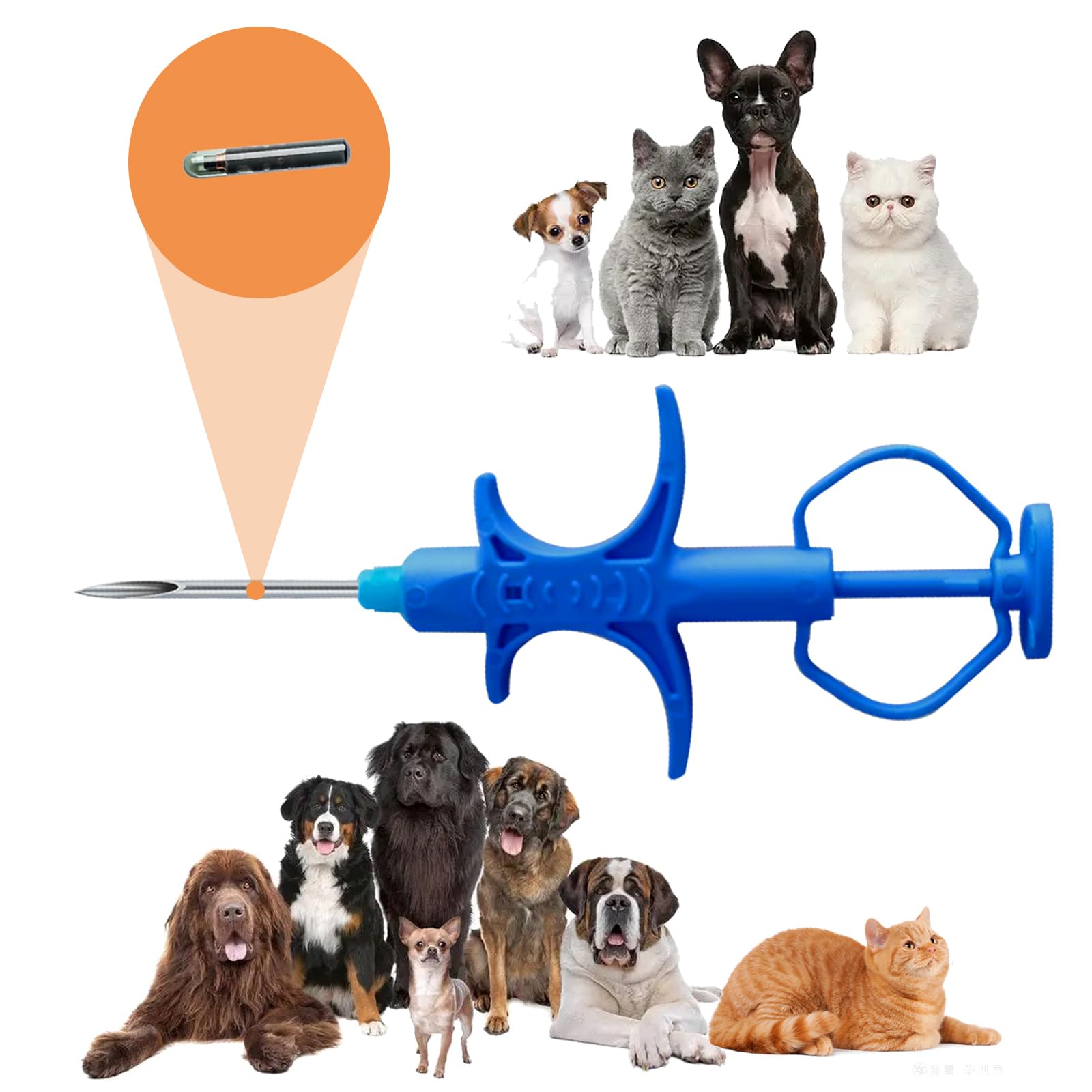 Manruta RFID Microchip Transponder for Dogs and Cats 60 Pack ISO Compliant 1.4X8 MM 134.2Khz FDX-B (60 Pack, 1.4 X 8 mm)