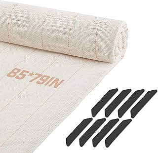 Tufting Cloth 85" × 79", Riiai Primary Tufting Cloth Durable and Stretches Well On The Frame, Monk Cloth with Mark Lines and Sewn Edges, Perfect for Rug  Tufting Gun and Rug Punch Needle(85" × 79"）