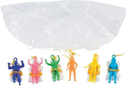 Empaque de 72 figuras de acción Fun Express de paracaidistas de vinilo surtidos