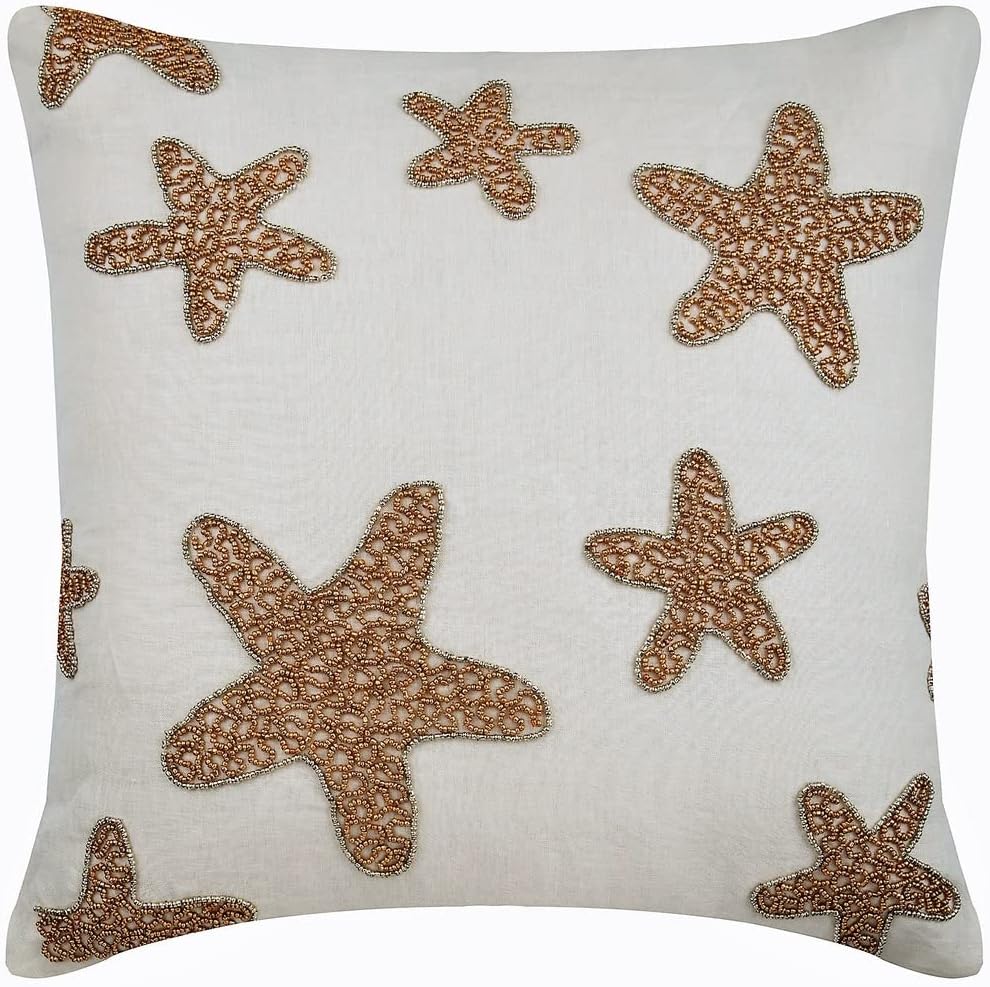 The HomeCentric Euro Sham Pillow, Ivory European Shams 26x26 inch (65x65 cm) Linen