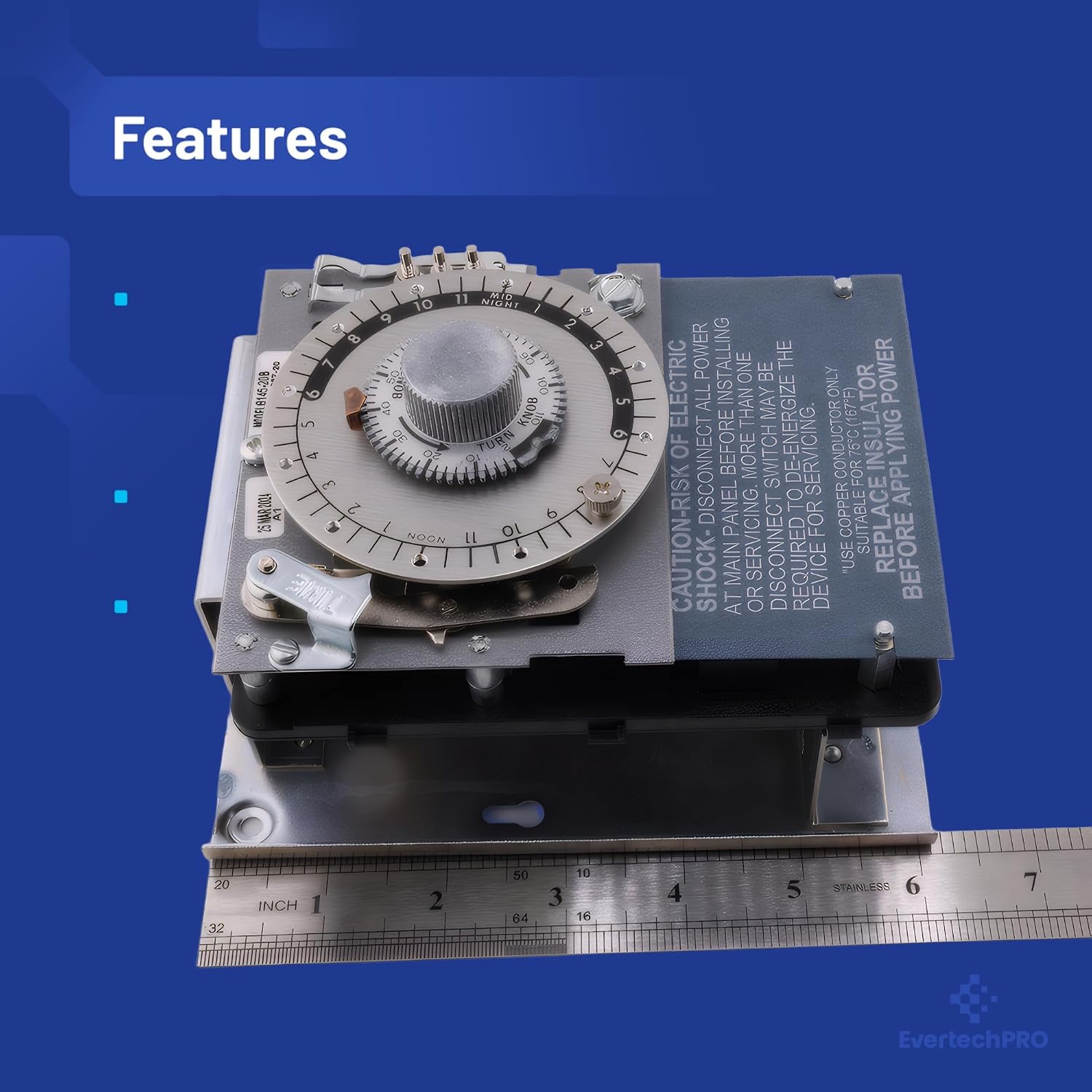 8145-20B Defrost Timer with Bracket – Mechanical Time-Initiated Defrost Control for Commercial Refrigeration Equipment – 208-240V 60Hz, Adjustable Defrost Cycles, Heavy-Duty Metal Housing