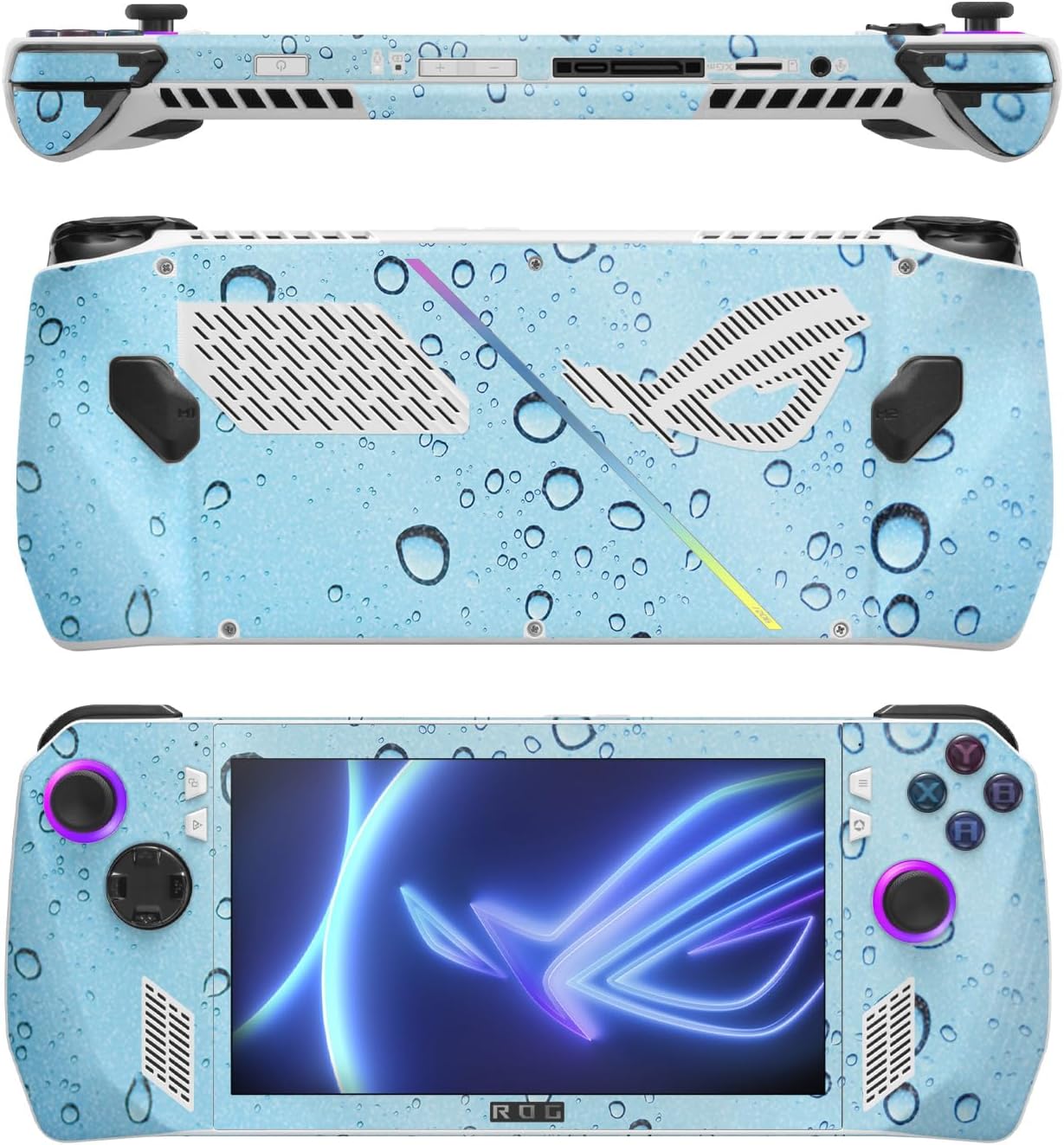 MightySkins Glossy Glitter Skin Compatible with Asus ROG Ally - Rainy Day | Protective, Durable High-Gloss Glitter Finish | Easy to Apply, Remove, and Change Styles