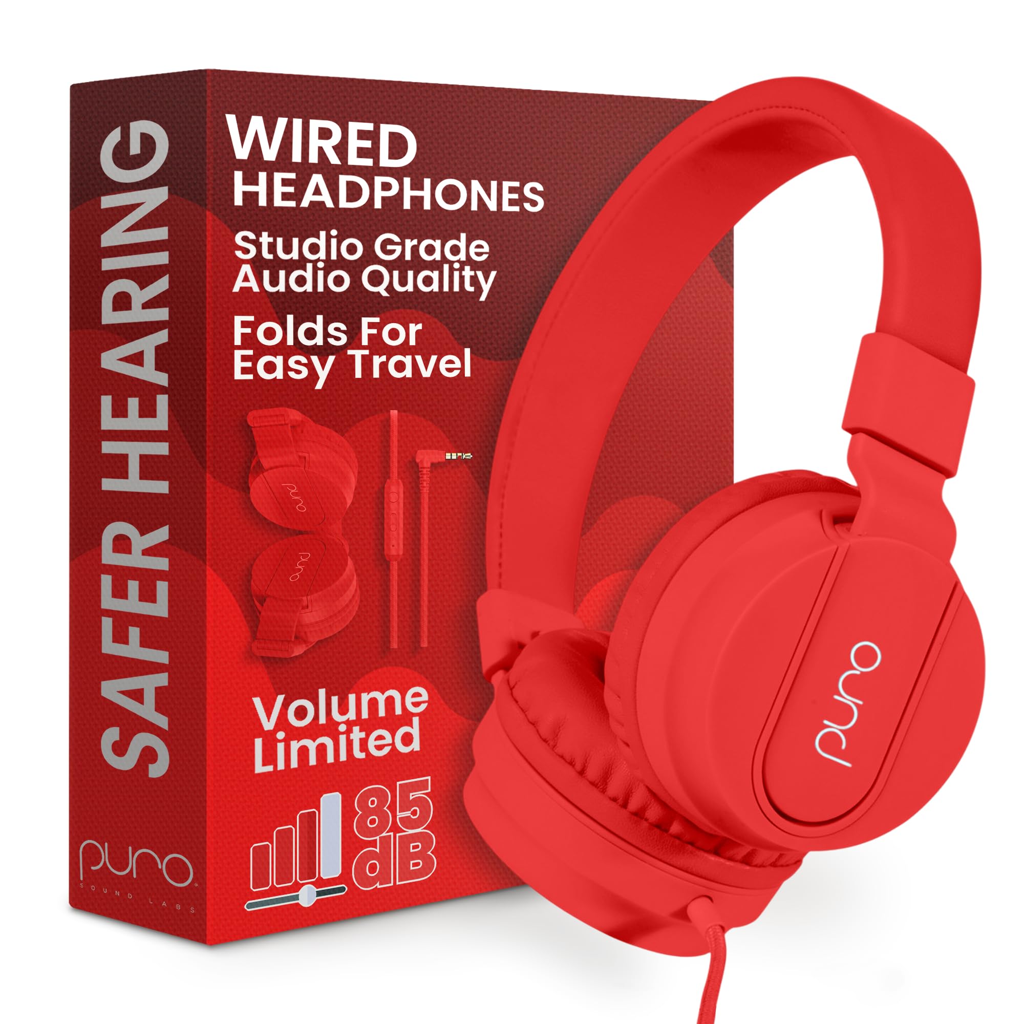 Sponsored Ad – Puro Sound Labs PuroBasic Volume Limiting Wired Headphones for Kids, Foldable & Adjustable Headband w/Microphone, Compatible with Smartphones, Tablets and PC’s (Red)