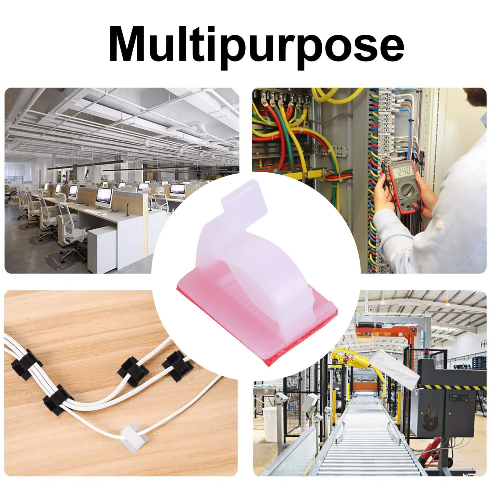 OSALADI 300stücke Selbstklebende Kabelclips Kabelmanagement Organizer Für Schreibtisch Pc Laptop Verstellbare Drahthalter Für Ordentliches Kabelmanagement Einfach Anzubringen