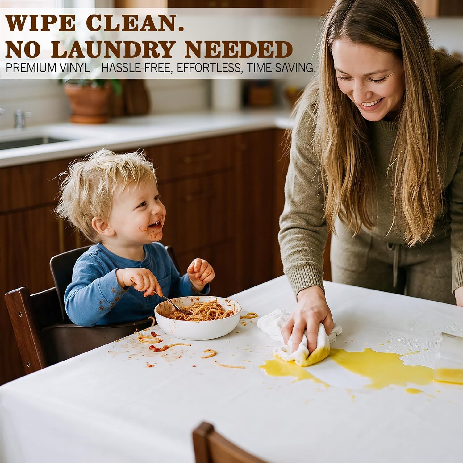 Heavy Duty Table Protector Pad with Flannel Backing for Dining Room, Waterproof Vinyl Tablecloth Easy to Clean & Trim, Scratch & Heat Resistant Table Cover, Reusable Pad 72" x 54" Rectangular