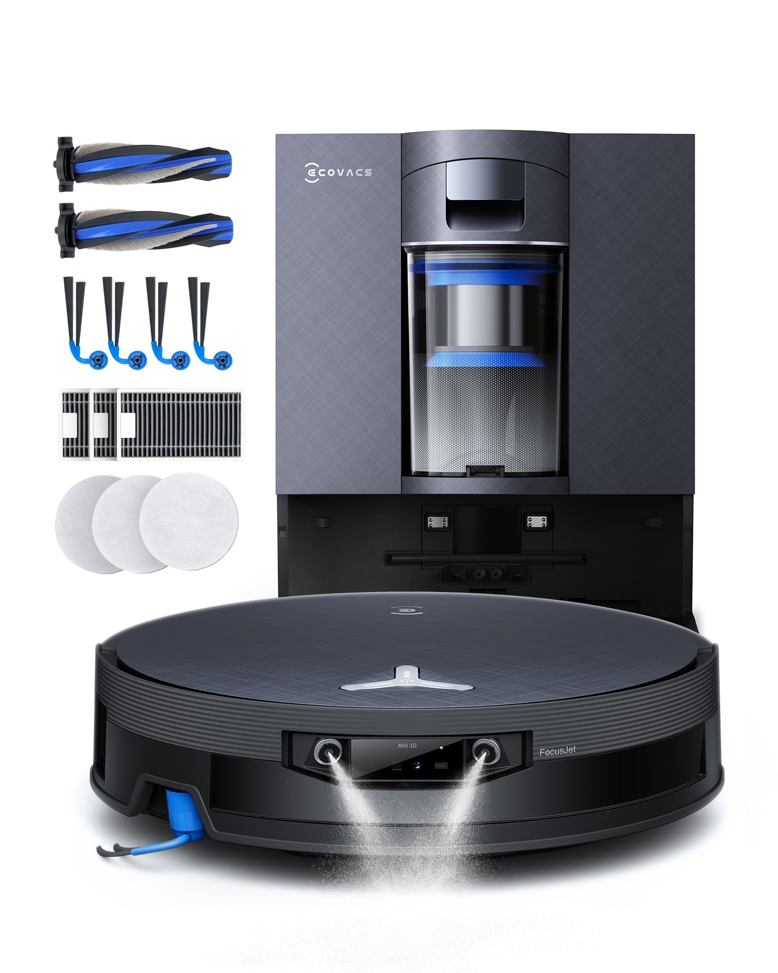 ECOVACS X12 OMNICYCLONE Care Complete Robot aspirapolvere lavapavimenti, BLAST e 22.000 Pa, FocusJet anti-macchie, PowerBoost ultrarapido, OZMO ROLLER 3.0, rullo esteso, PureCyclone 2.0