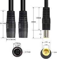 GINTOOYUN DC7909 Y Elosztó Adapter Kábel 14AWG 8mm - Egy Apa Két Anya Csatlakozó, Hordozható Erőművekhez, Napelemekhez, 60cm, Fekete 2