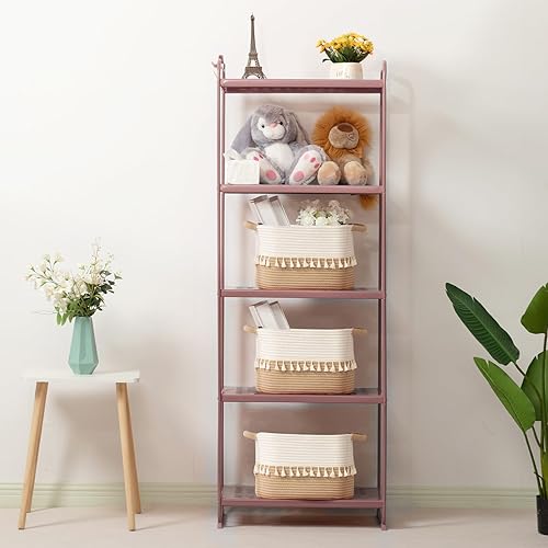 Miniatura 2 de TeoKJ Juego de 3 contenedores de almacenamiento tejidos, cesta de cuerda de algodón para almacenamiento, cesta bohemia para organizar, cesta de tela