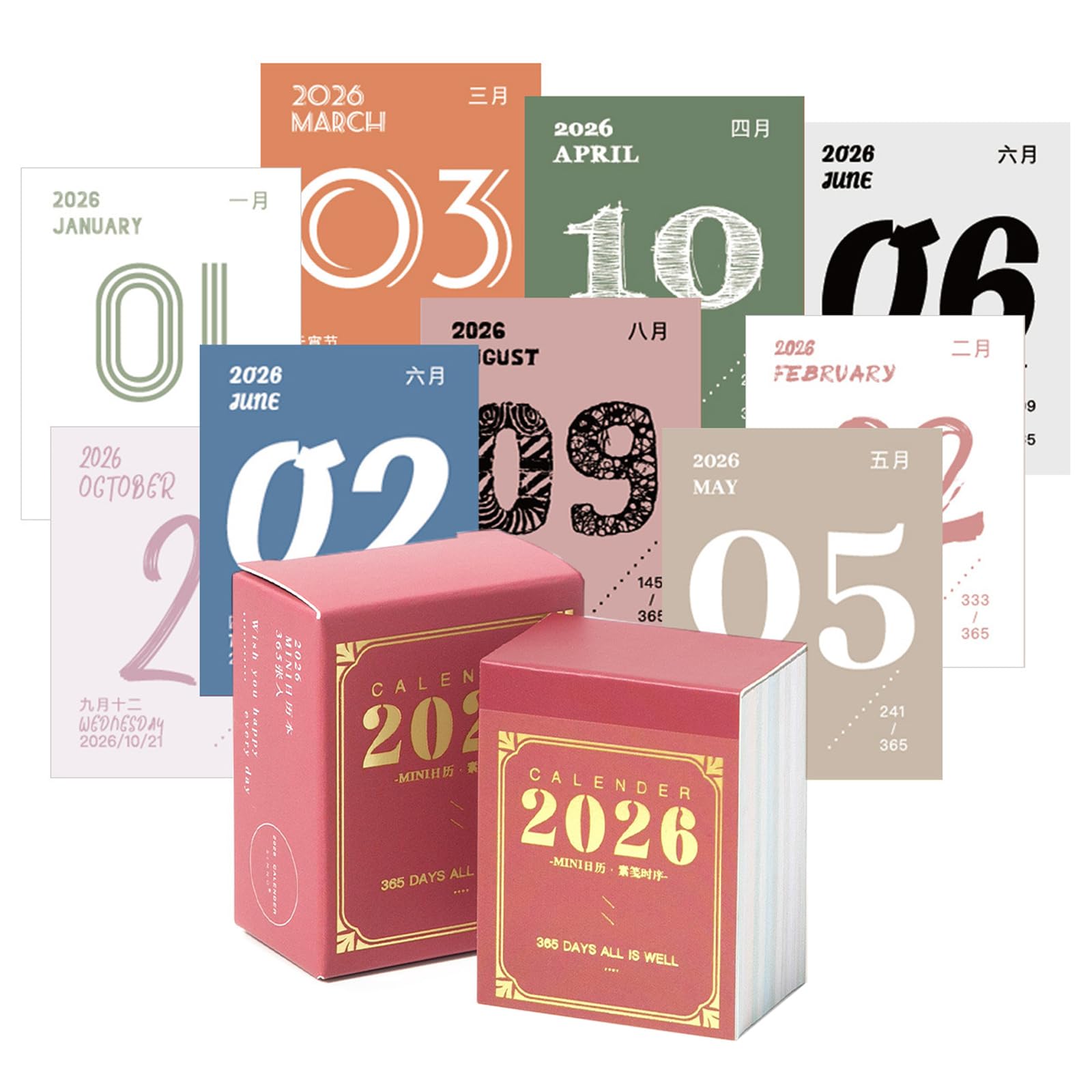 Amazon.co.jp: PAVIKE 2026 ミニカレンダー 卓上カレンダー ミニ