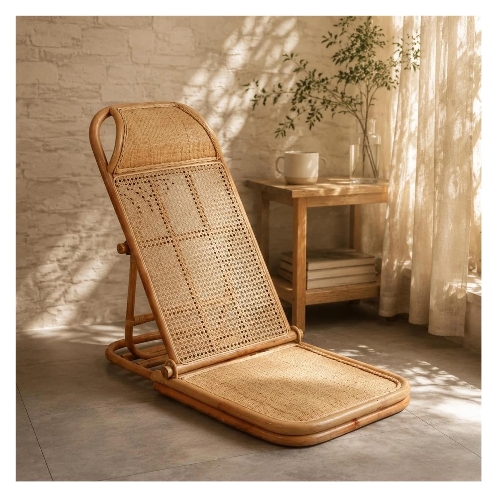 Silla Plegable de Ratán Silla De Suelo Ratán