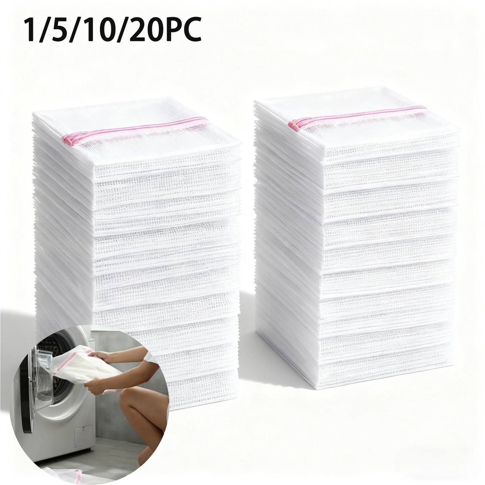 Wäschesäcke aus Netzgewebe Wäschebeutel aus feinem Netzgewebe for den Haushalt, ideal for Reinigen von Unterwäsche und Kleidung, wiederverwendbar, Polyester, for Waschmaschinen(30x40cm,3PC)