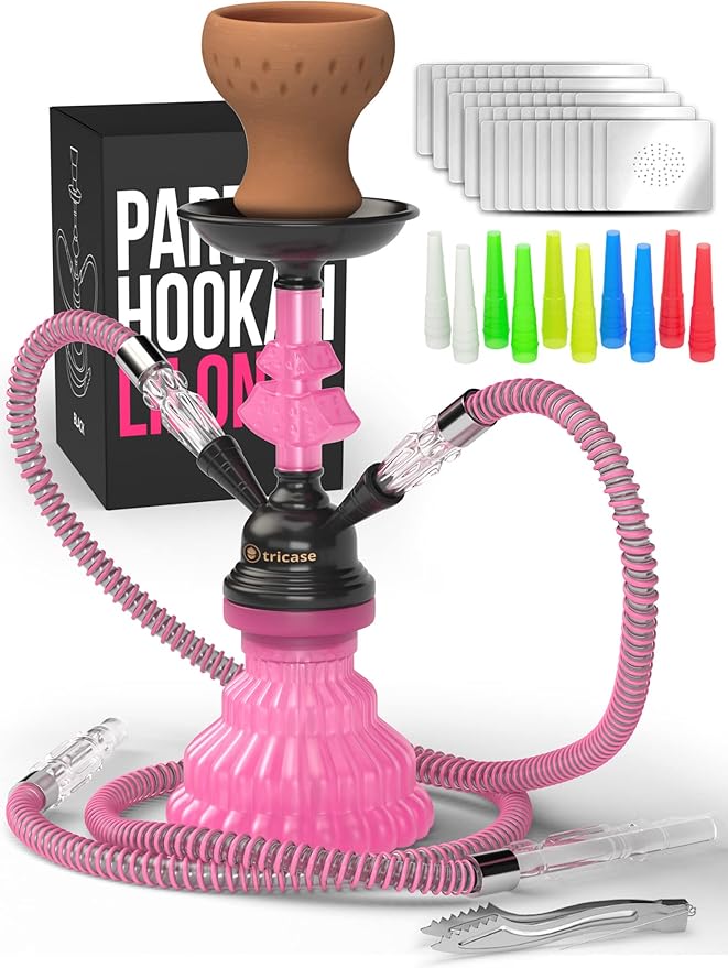 Pink Hookah Set 2 Hose Hookah LilOne 12” Pink Mini Hookah