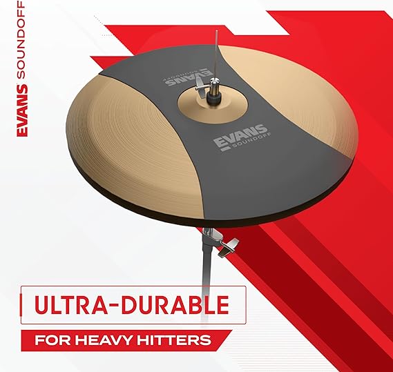 وسادات كتم صوت الطبول من Evans Soundoff - مجموعة وسادات طبول كاملة - مجموعة كتم صوت الطبول - 4 Tom/Snares - رائعة لإسكات مجموعات الطبول للتمرين - مجموعة صندوقية قياسية - عبوة من 4 قطع