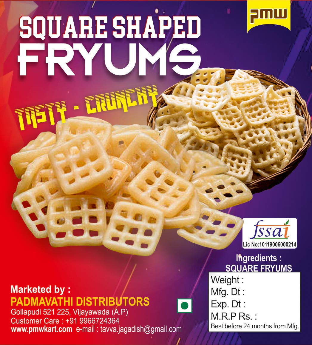 Pmw - Square Shaped Papad - Fryums - 500 Grams - 15 Grams Fryums Masala Free (B08LTFJ69T) Amazon Price History, Amazon Price Tracker