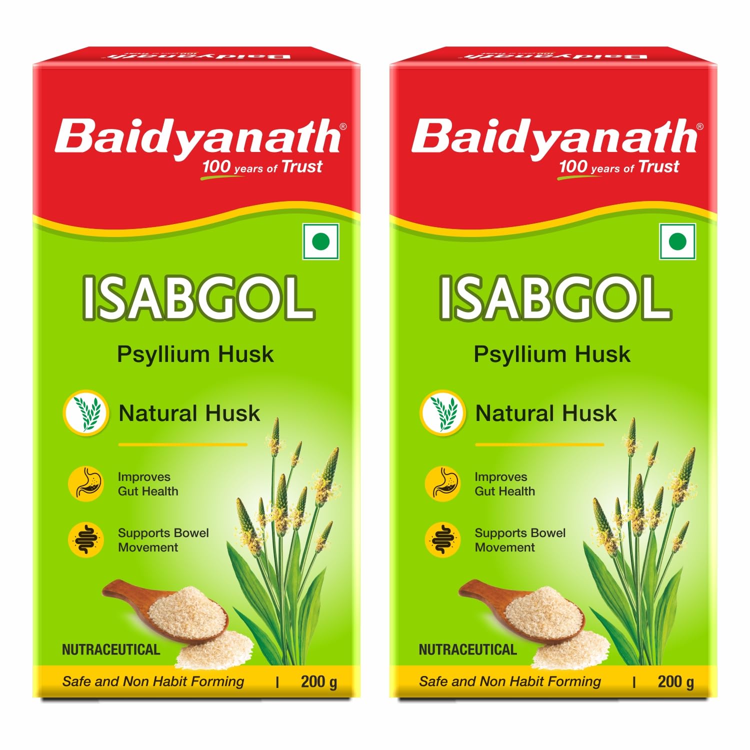 Baidyanath Isabgol (Psyllium Husk) Powder - 200 gm | Healthy Digestive Tract | Rich Source Of Dietary Fibre, Gluten Free | Effectively Relieves Constipation | Supplement For Digestion (Pack of 2) (B09JWQB8WK) Amazon Price History, Amazon Price Tracker