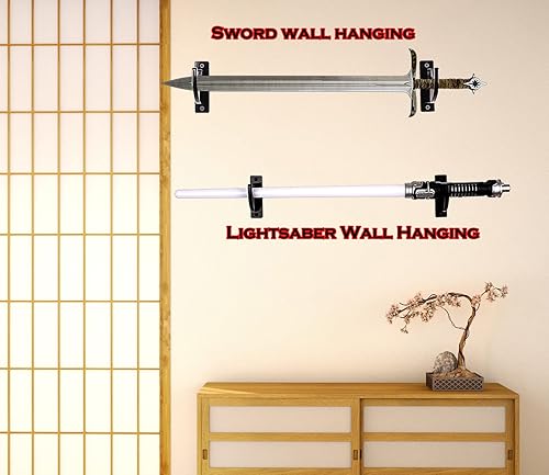 Miniatura 3 de Soporte de pared para sable de luz, soporte de pared Katana acrílico negro, montaje en pared de espada Samurái, soporte de sable de luz para pared,